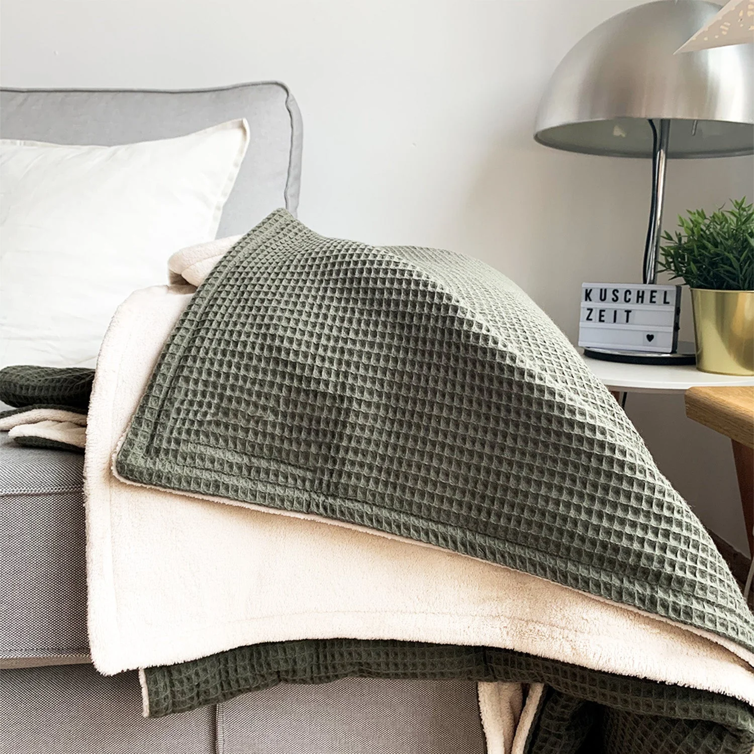 Kuscheldecke Zoe Waldgrün 145 x 210 cm - Image 4